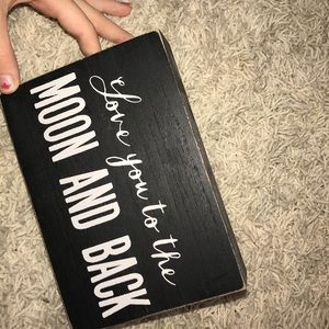 “Love you to the moon and back” shelf decor